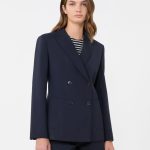 Blazer doppiopetto in lana stretch BLU