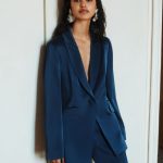 Blazer in satin BLU