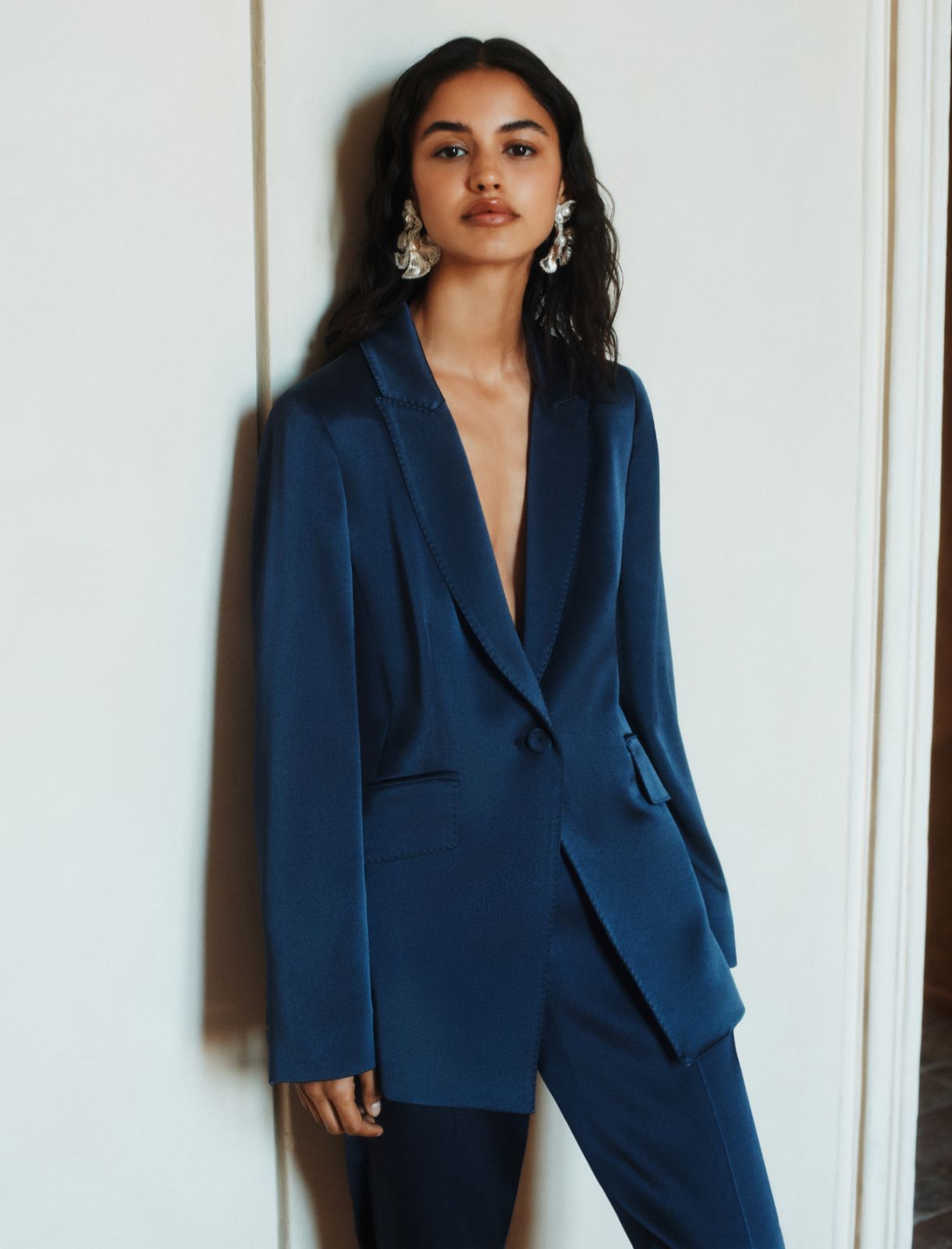 blazer-blu-246mbb-1.jpg Blazer in satin BLU - immagine 1