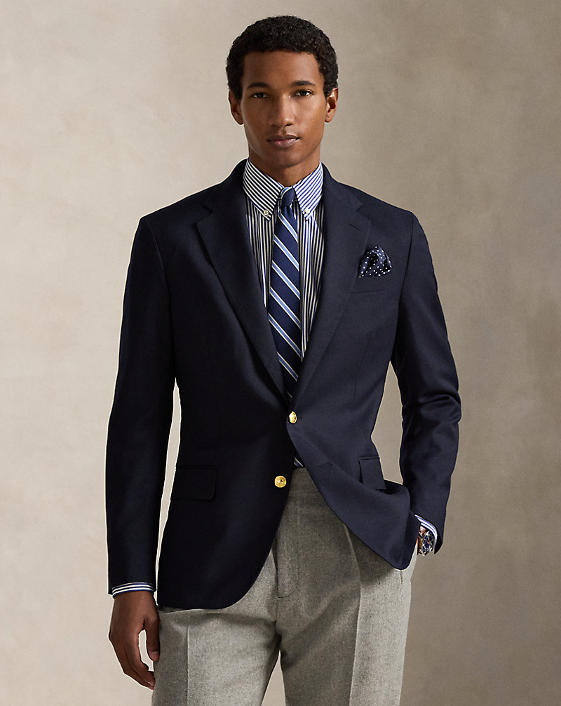 blazer-blu-861eur-1.jpg Iconico blazer scamosciato a due bottoni da uomo | Ralph Lauren® IT - immagine 1