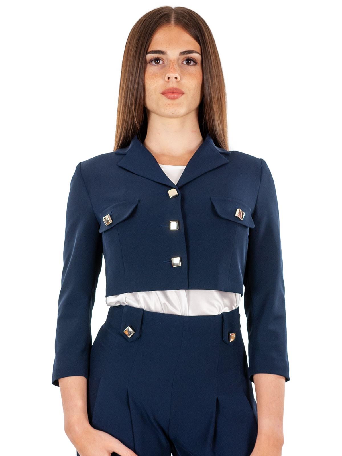 blazer-blu-donna-936wft-1.jpg Blazer donna giacca primaverile elegante - immagine 1