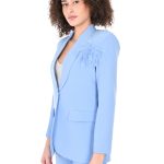 Giacca Donna Elegante Monopetto Blazer Collo Revers e Spilla con Piume Smoking | eBay