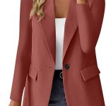 Blazer Donna Chic ed Elegante Vestibilità Classica Risvolto Aperto Frontale Tinta unita Giacca Blazer Manica Lunga Giacche Ufficio Lavoro Business Casual Blazer Donna, Pasteca Rosso, M : Amazon.it: Moda