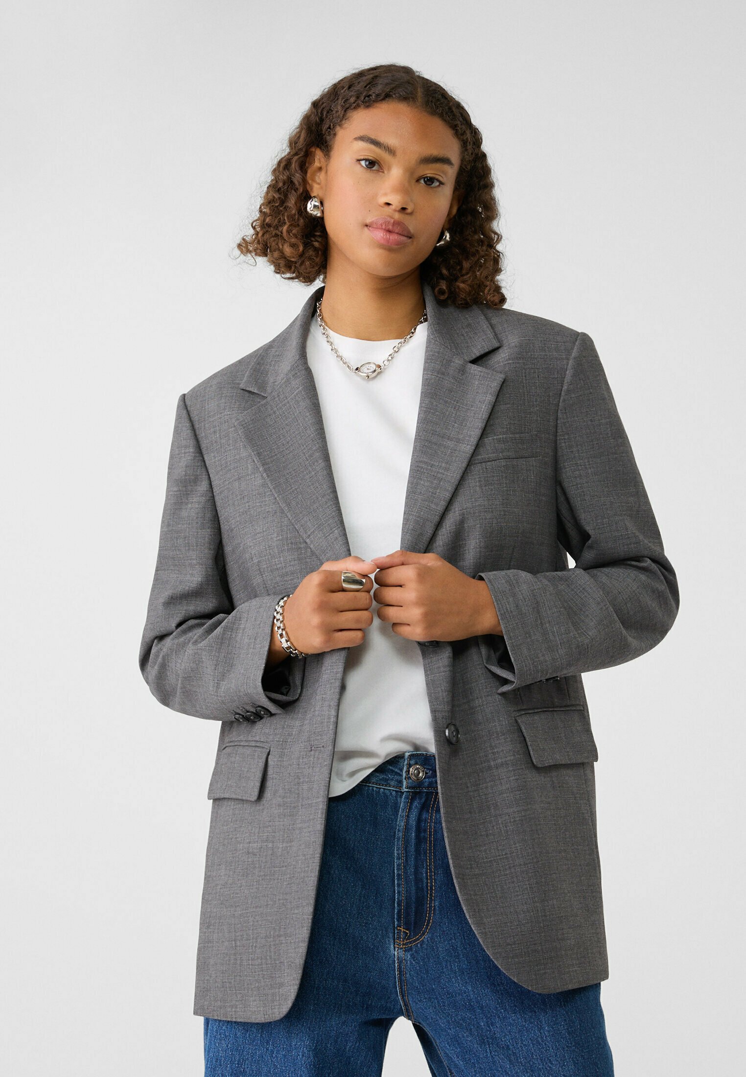 blazer-grigio-627xmr-1.jpg Stradivarius Blazer dark grey/grigio scuro Zalando.it - immagine 1