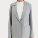Blazer over con un bottone in Compact Grigio Mel.