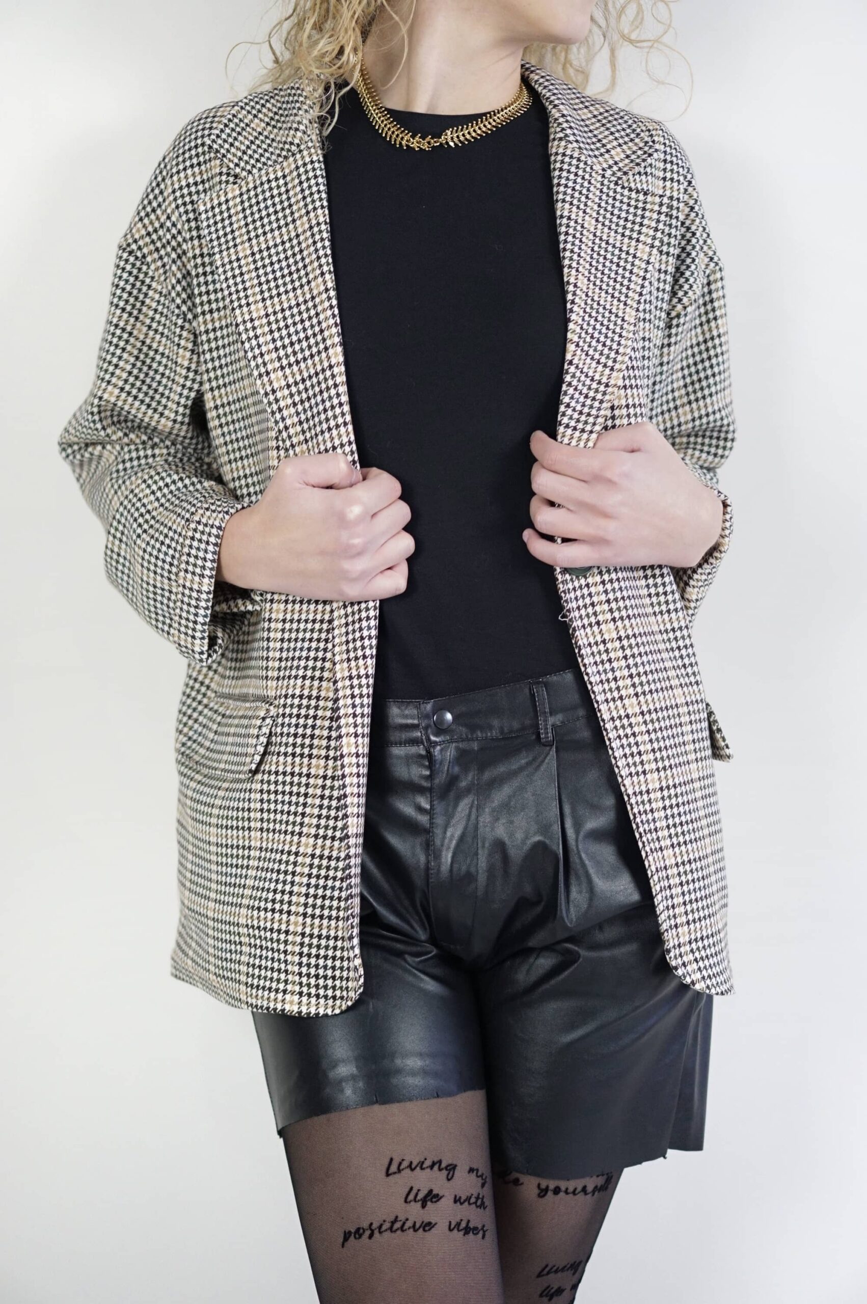 blazer-oversize-donna-527ihu-1.jpg Blazer oversize fantasia pied de poule Reboot Store | Outlet online - immagine 1