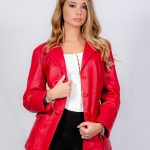 BLAZER IN PELLE DONNA ROSSO | GASC Couture