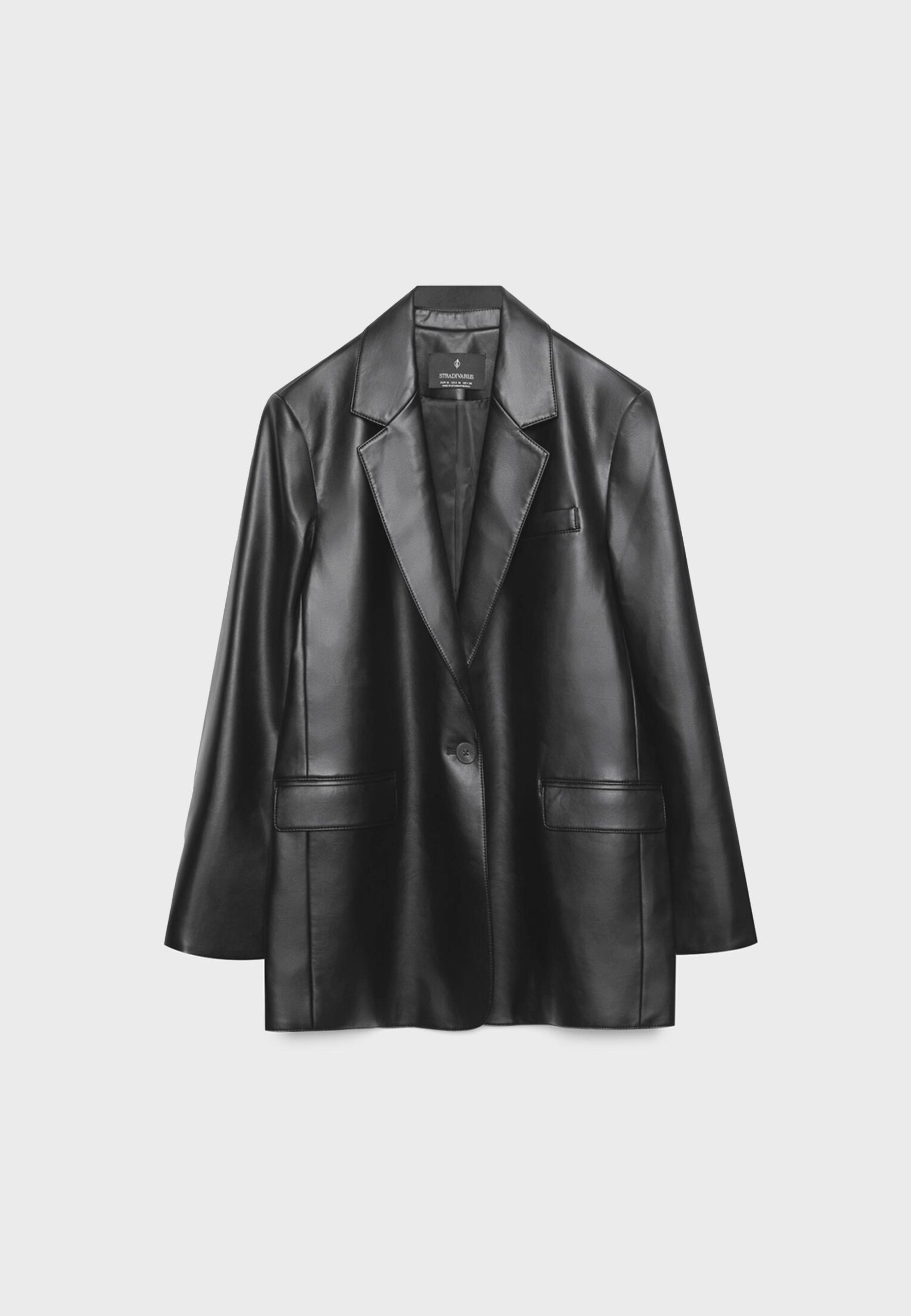 blazer-pelle-donna-489tqm-1.jpg Blazer regular fit in finta pelle - immagine 1