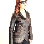 Giacca Pelle Donna 3 bottoni Nappa nera made Italy Tg s m l xl xxl | Artigianpelle