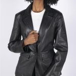 TruClothing.com Giacca da Donna Blazer in Vera Pelle con 1 Bottone Classica Elegante Nero XS : Amazon.it: Moda