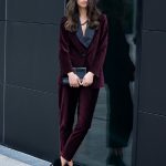 Tailleur Giacca e Pantaloni Eleganti in Velluto per Donna