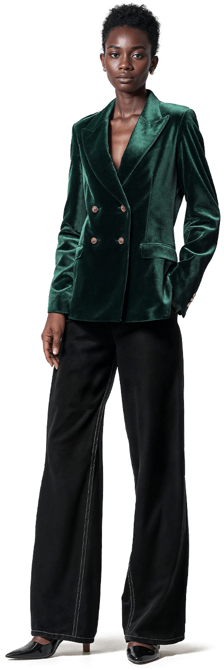 blazer-velluto-donna-409rve.png Velluto Giacca Elegante Verde Giacca Velluto Verde Donna Donna Velluto Verde Giacche Blazer - immagine 1