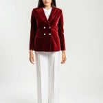 Giacca donna in velluto liscio rosso bordeaux | Creazioni Baleani