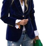 ORANDESIGNE Giacca da Donna in Velluto Blazer Casual da Lavoro e Ufficio a Maniche Lunghe A Blu Scuro XS : Amazon.it: Moda