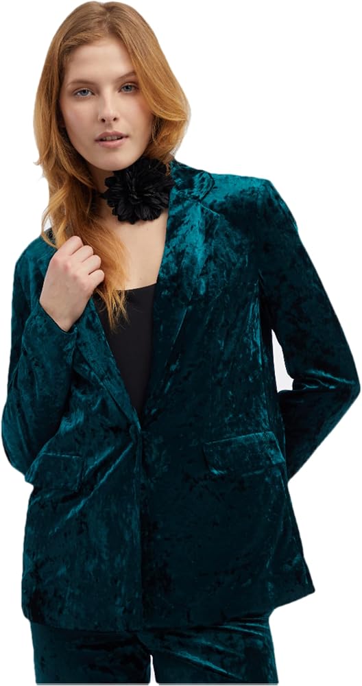 blazer-velluto-donna-769jmb-1.jpg ORSAY Giacca in velluto verde da donna Blazer | Complemento perfetto per look casual e business | Eleganza con un blazer | Moda donna online | Giacche ... - immagine 1