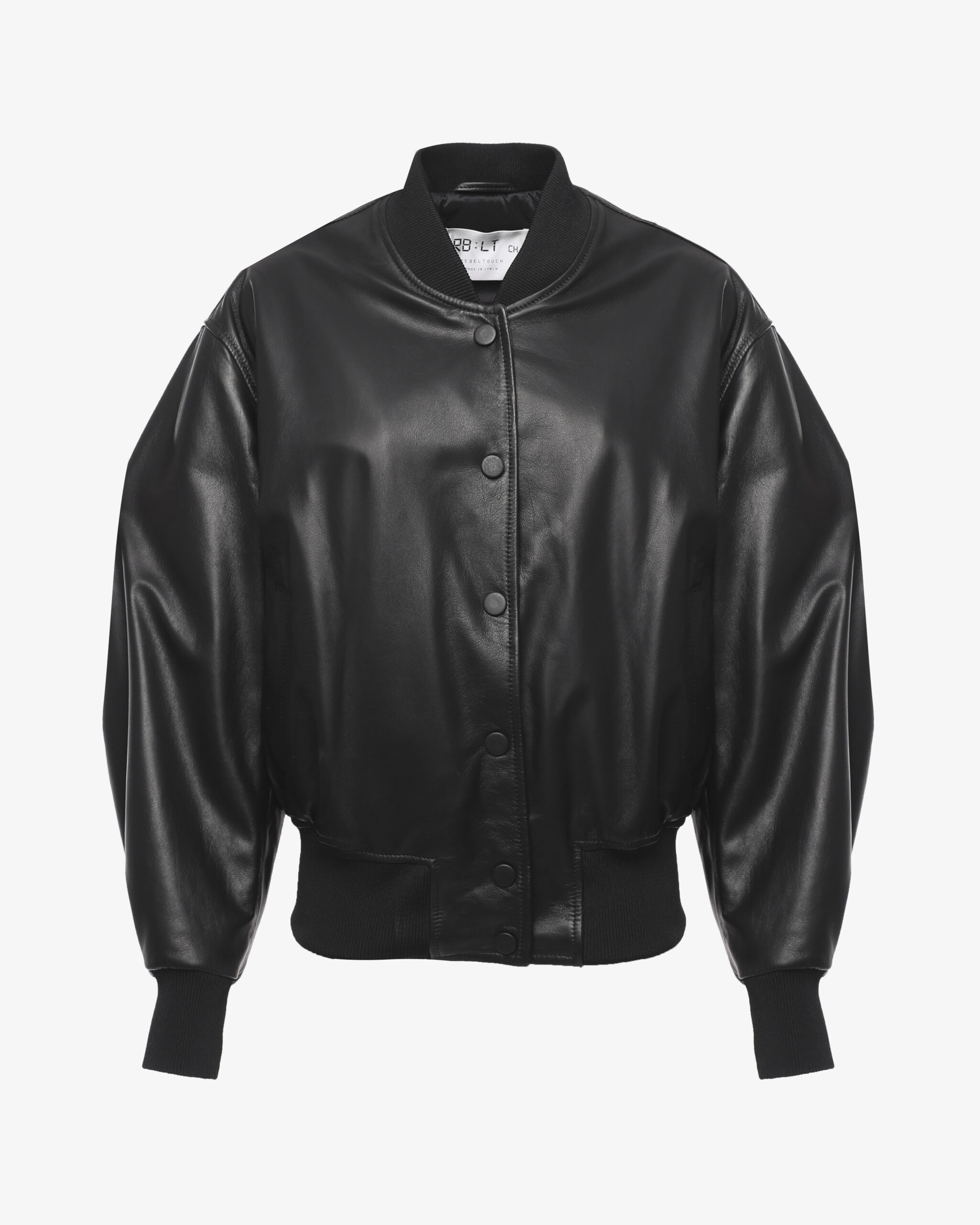 bomber-nero-donna-710dua-1.jpg BOMBER IN PELLE PER DONNA - immagine 1