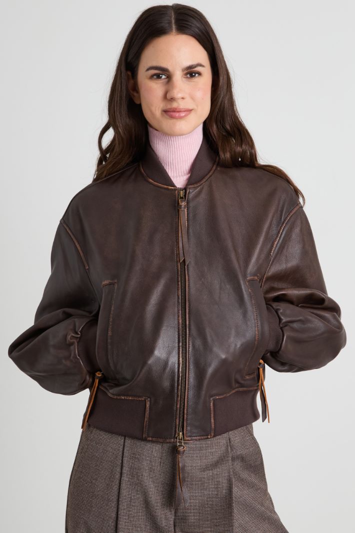 bomber-pelle-donna-129gns-1.jpg Bomber in nappa MARRONE - immagine 1