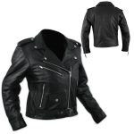 Abbigliamento Moto e Accessori Giacca Chiodo Classico Donna Pelle Foderato Custom Vintage Chopper