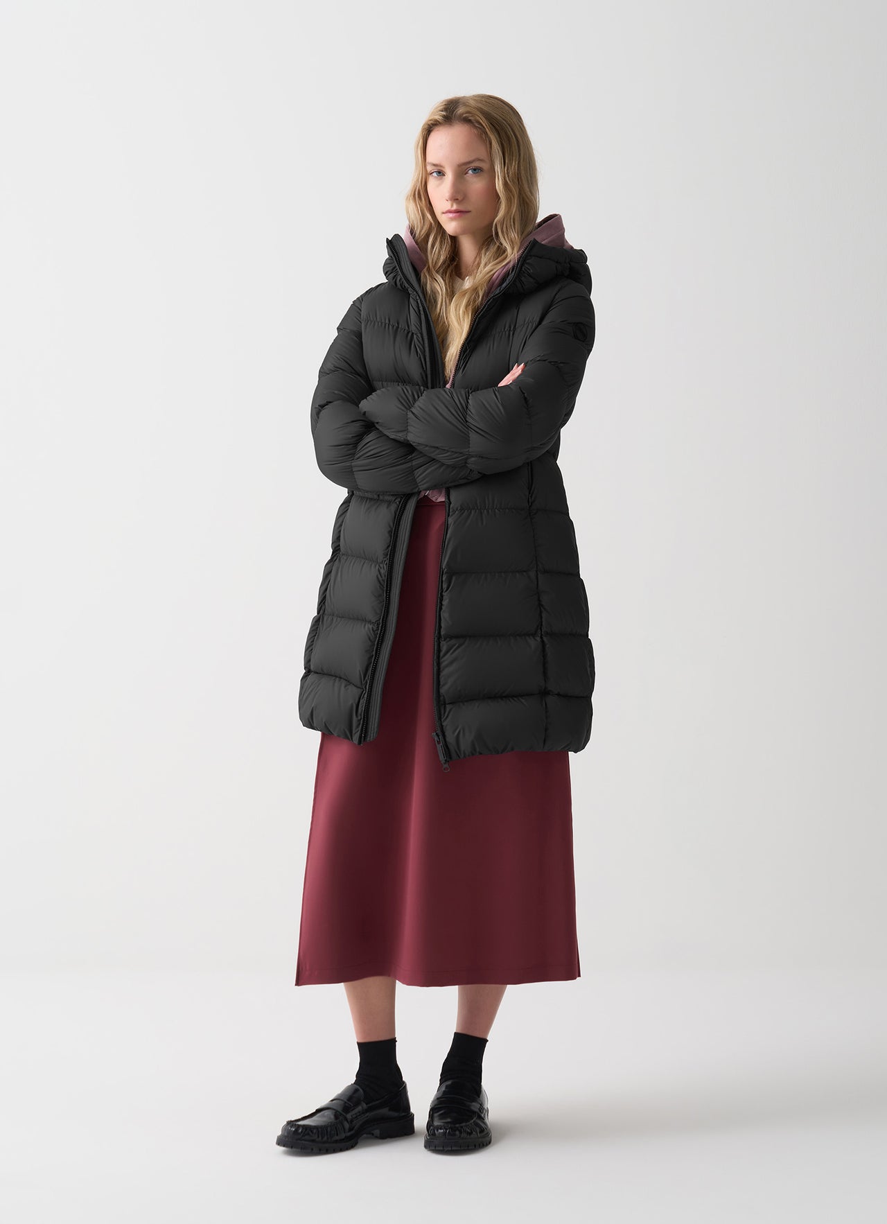 colmar-giubbotto-donna-703vqj-1.jpg COLMAR giubbotto donna piumino cappuccio lungo 2243 2XX CAPTION 99 NERO inverno 2025 - immagine 1