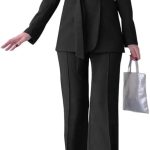 shownicer Tailleur Pantalone Donna Eleganti Completo Giacca Blazer e Pantaloni Lunghi con Cintura 2 Pezzi Set per Cerimonia Business Casual A Nero XS : Amazon.it: Moda