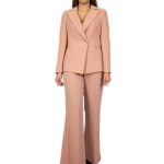 Tailleur Donna Completo Giacca E Pantalone Over Flaire Crepe
