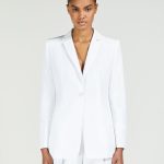 Blazer monopetto in microfaille BIANCO