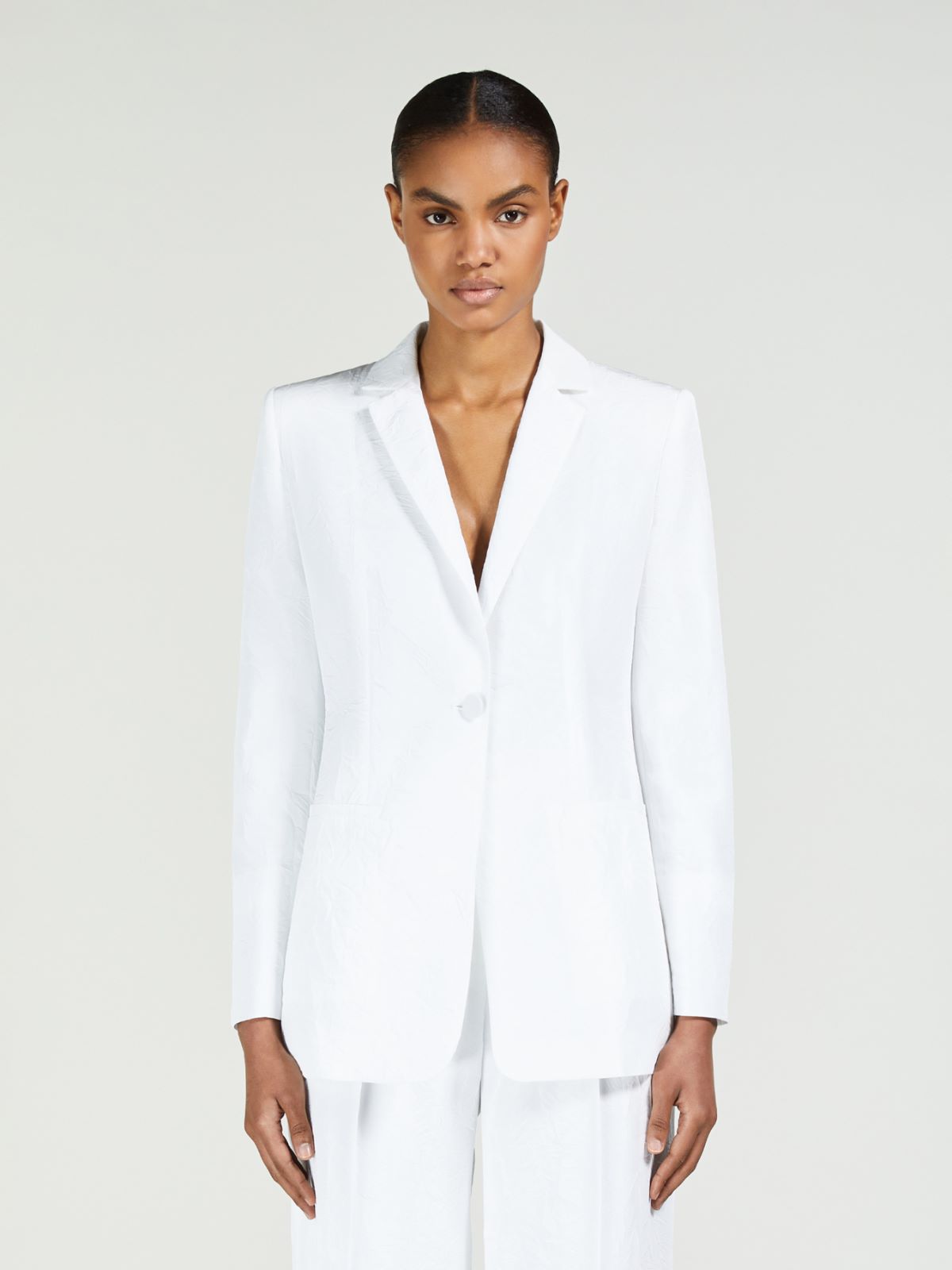 giacca-bianca-donna-092wsu-1.jpg Blazer monopetto in microfaille BIANCO - immagine 1
