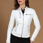 Giacca in pelle Bianca da Donna
