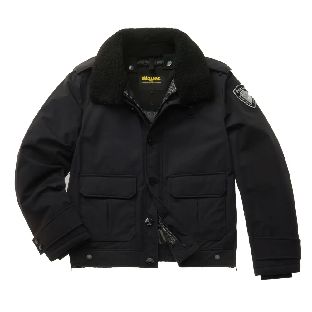 giacca-blauer-366skn.webp Blauer Giacca Aviatore 24WBLUC02009 006993 ADAMS 999 Nero Abbigliamento Mediterraneo - immagine 1