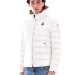 Giubbino Blauer bianco da uomo trapuntato con cappuccio Piumino ADAMS C02054005958100