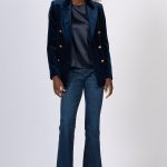Giacca Velluto Outfit Blazer Donna Giacca Velluto Blu Giacca Blu Abbinamento Donna Giacca Blazer