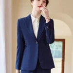 Tailleur Completo Donna Ufficio Outfit Set Donna Outfit Giacca Blazer Blu 44572