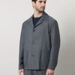 Giacca camicia in cotone e lino