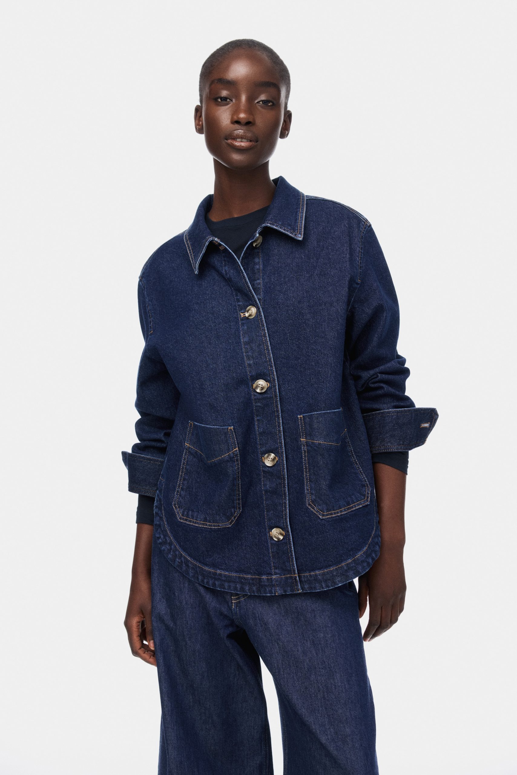 giacca-camicia-076xni-1.jpg Giacca camicia Blu denim scuro DONNA | H&M IT - immagine 1