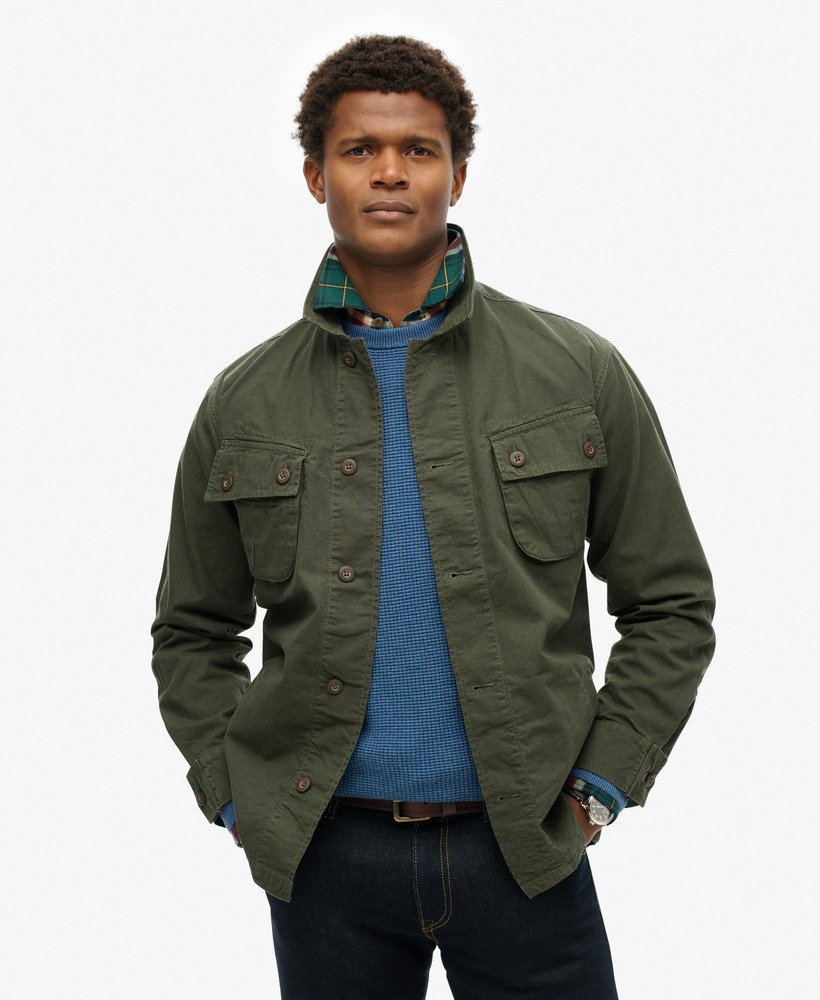 giacca-camicia-uomo-639lnm-1.jpg Giacca militare in stile camiciasurplus goods olive da Uomo | Superdry IT - immagine 1