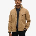 Giacca in stile camicia workwear in tela di cotone biologicosandstone brown da Uomo | Superdry IT