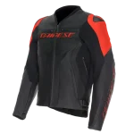 RACING 5 GIACCA UOMO IN PELLE DAINESE BLACK/BLACK/RED FLUO