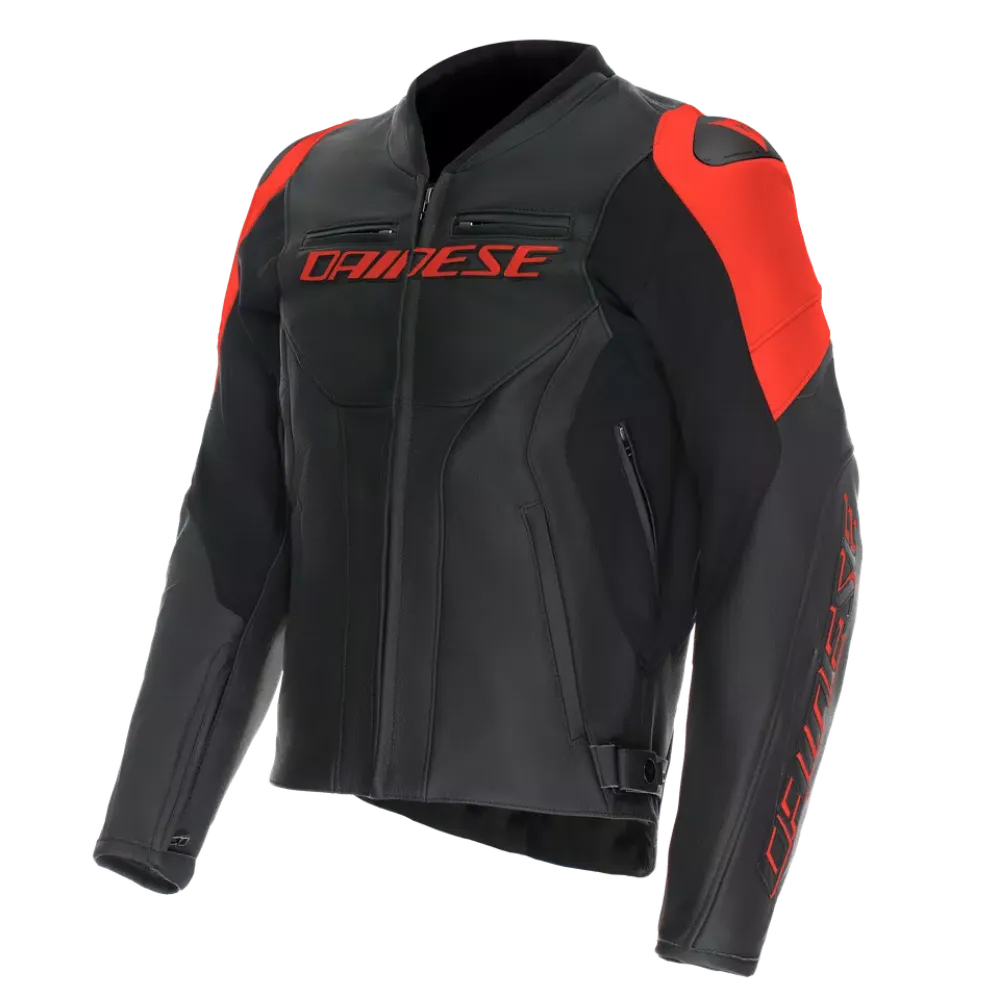 giacca-dainese-245xru.webp RACING 5 GIACCA UOMO IN PELLE DAINESE BLACK/BLACK/RED FLUO - immagine 1