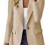 MJGkhiy Giacca Donna Elegante Curvy Slim Fit Giacca con Pulsante Elegante Ufficio Business Blazer Aperto Davanti Colletto Cappotto Outwear Cardigan con Risvolto Giacca Donna Leggera Elegante : Amazon.it: Moda