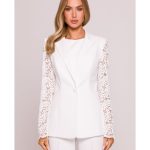 Giacca donna elegante Moe 213669 – Taglio sartoriale con maniche in pizzo