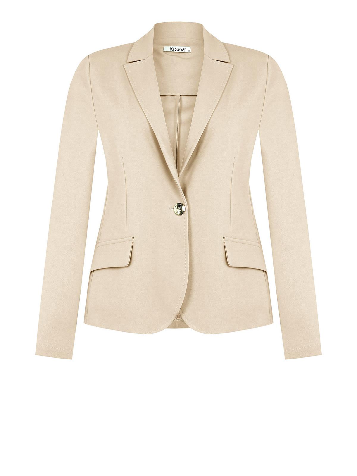 giacca-donna-elegante-941wiw-1.jpg Blazer donna corto monopetto in tessuto crepe collo reverse - immagine 1