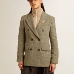 Blazer doppiopetto da donna in lana shetland