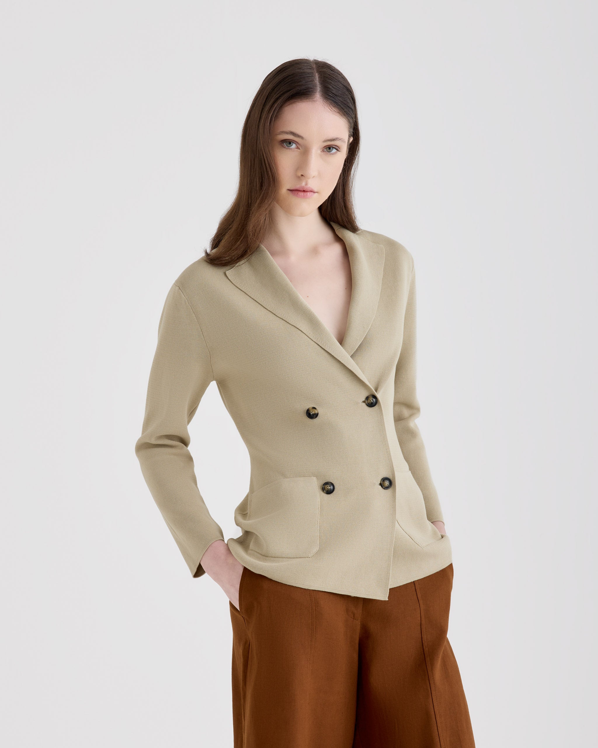giacca-doppiopetto-donna-365abf-1.jpg Giacca doppiopetto XS / Sabbia - immagine 1