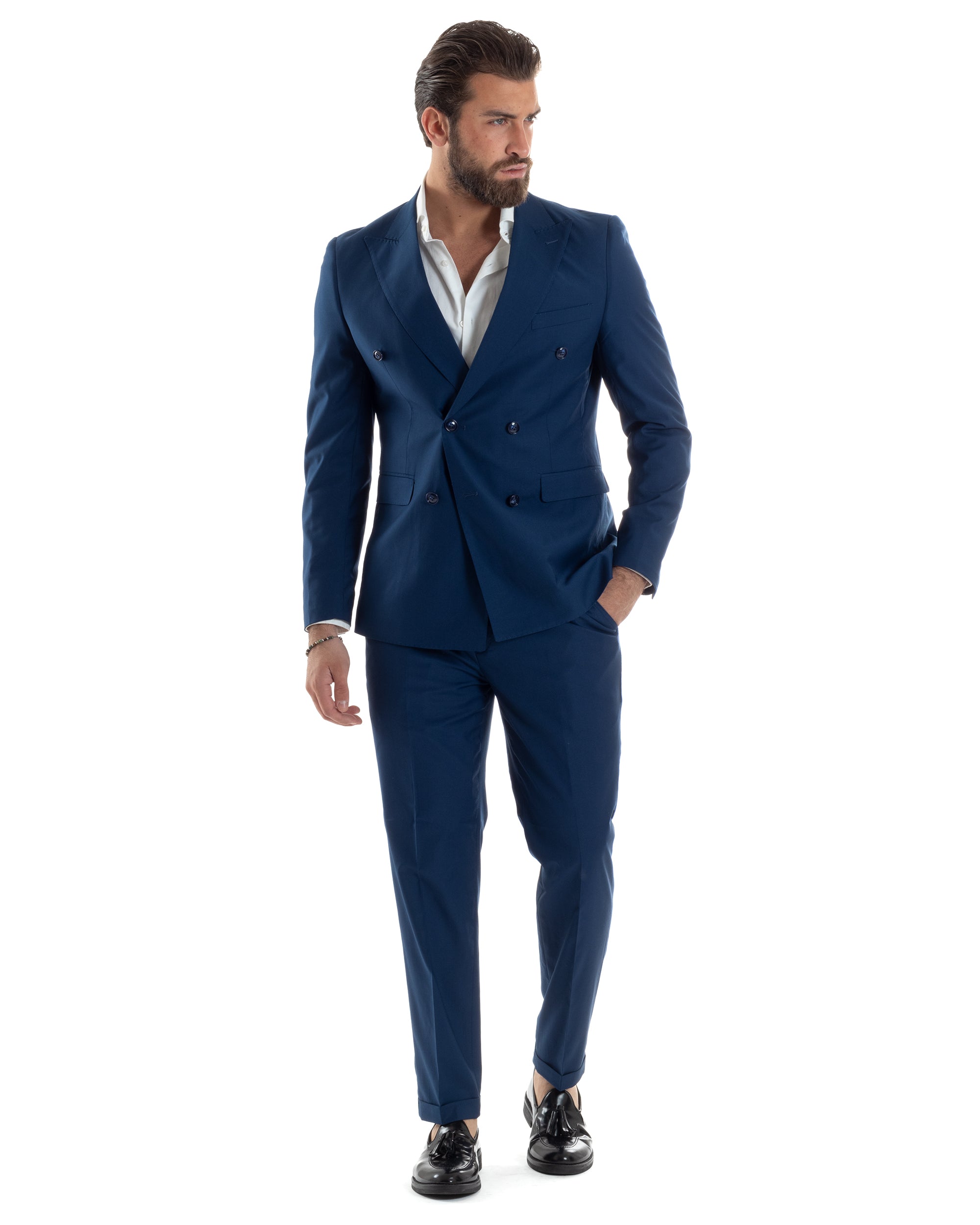 giacca-elegante-uomo-912xhm-1.jpg Abito uomo doppiopetto completo viscosa giacca pantaloni elegante blu chiaro GIOSAL AE1115A 44 - immagine 1