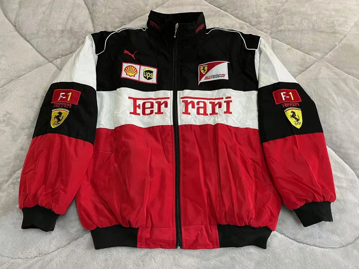 giacca-ferrari-090xno.webp Neues 2026 Giacca F1 Team Racing Ferrari Adulto Ricamo Bianco Cotone Imbottito/ | eBay - immagine 1