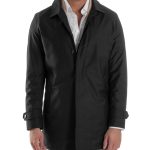 Giubbotto Uomo Trench Leggero Giacca Impermeabile Tessuto Tecnico No Stiro Nero G3300A 44