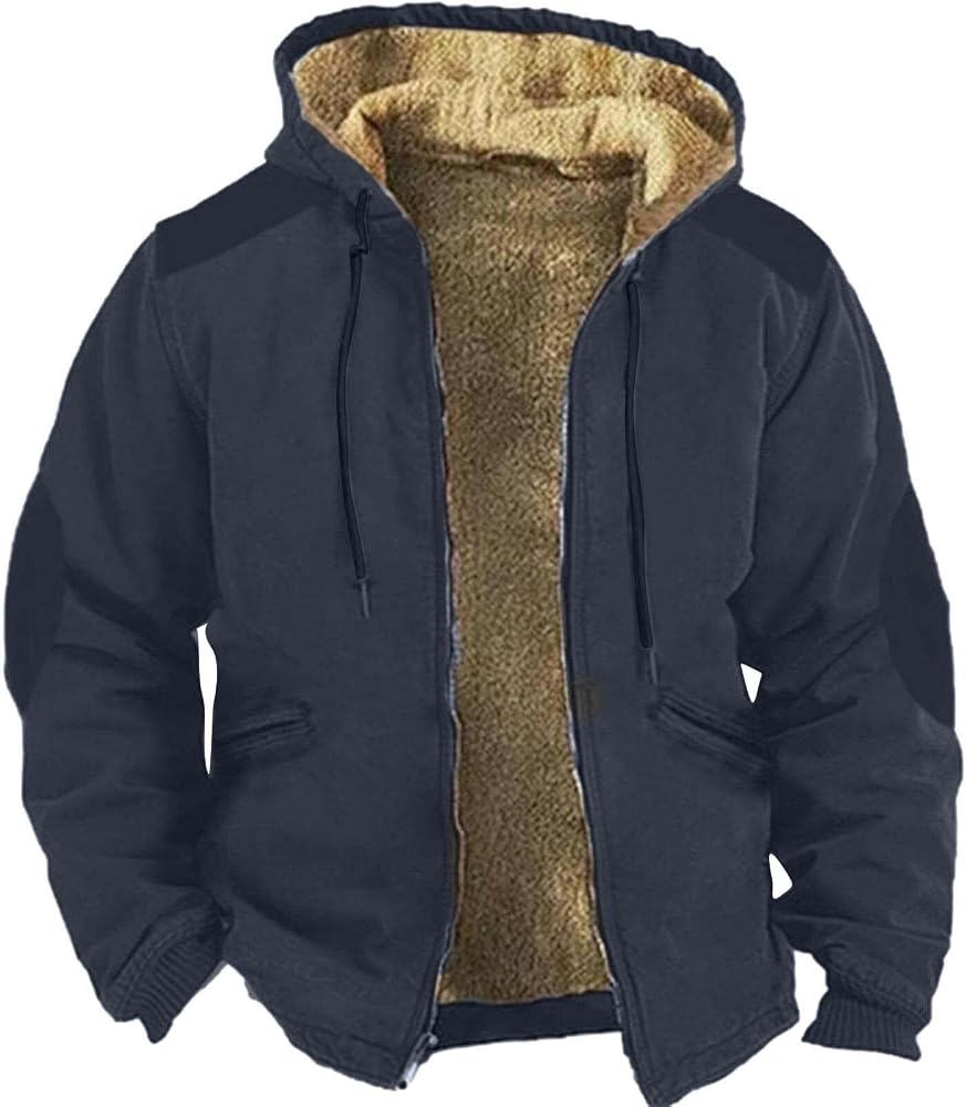 giacca-in-pile-166usn-1.jpg Teddy, giacca in pile da uomo, oversize, invernale, con cappuccio, con cerniera, a maniche lunghe, con cappuccio, in pile spesso, taglie S 5Xl, Nero , S : Amazon.it: Moda - immagine 1