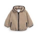 Play Up Giacca in Pile Teddy con Cappuccio e Zip Beige Materiale Riciclato unisex (bambini)