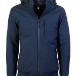 Giubbotto Uomo Invernale con Cappuccio Smontabile Bomber balza in cotone Tessuto Tecnico Semi Slim Fit Dresserd BLU