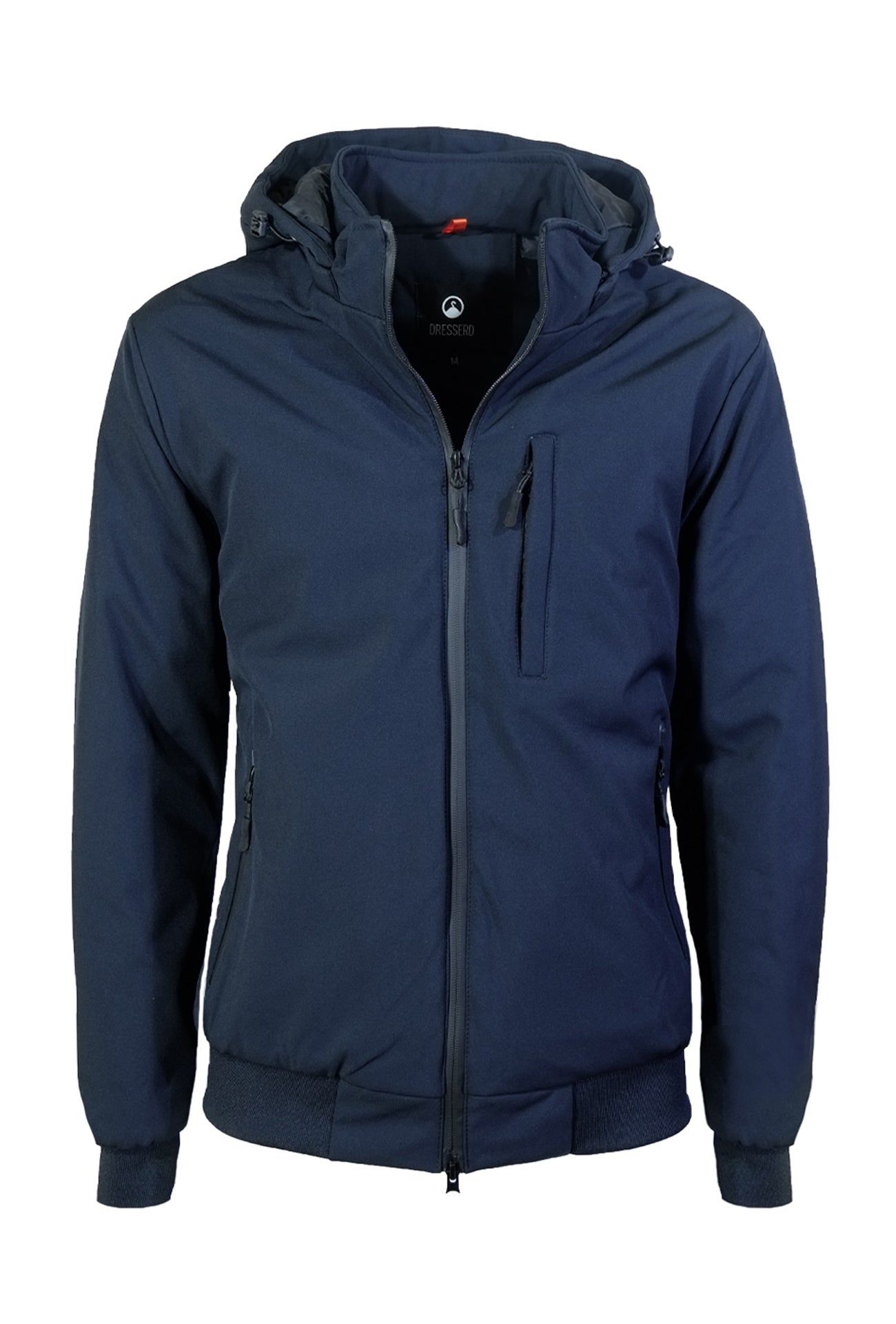giacca-invernale-050udu-1.jpg Giubbotto Uomo Invernale con Cappuccio Smontabile Bomber balza in cotone Tessuto Tecnico Semi Slim Fit Dresserd BLU - immagine 1
